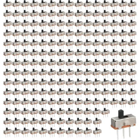 200 Micro-Interrupteurs SS12D00 1P2T SPDT 3 Broches 2 Positions 0,5 A 50 V DC, Interrupteur à Glissière PCB 8x4x10 mm, pour Projets Électroniques (1/5)