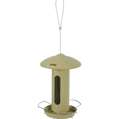Mangeoire solo métal vert H total 44 cm pour oiseaux - animallparadise