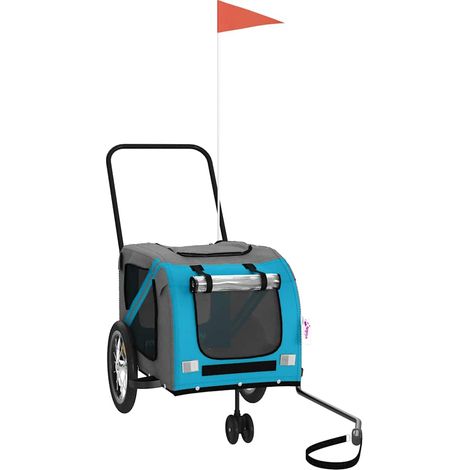 Maison Exclusive - Fahrradanhänger Hunde Blau und Grau Oxford-Gew (1/5)