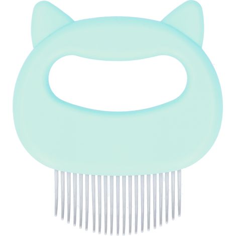Peigne à poils de chat en coquillage, brosse démêlante, outil de toilettage pour animaux de compagnie, vert (1/5)