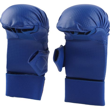 Gants de Boxe Professionnels avec Renfort Pouce pour Muay Thai et MMA - Bleu Marine