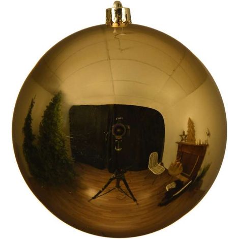 1 PALLINA DI NATALE 14 CM ORO CHIARO ADDOBBI APPENDIBILI DECORO ALBERO (1/3)