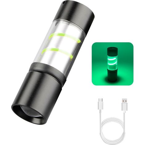 Kleine, wiederaufladbare LED-Taschenlampe mit COB-Licht, zoombare Taschenlampe für Camping, Reisen, Outdoor-Aktivitäten, Notfälle, Wandern und Autoreparaturen (rot) (1/5)