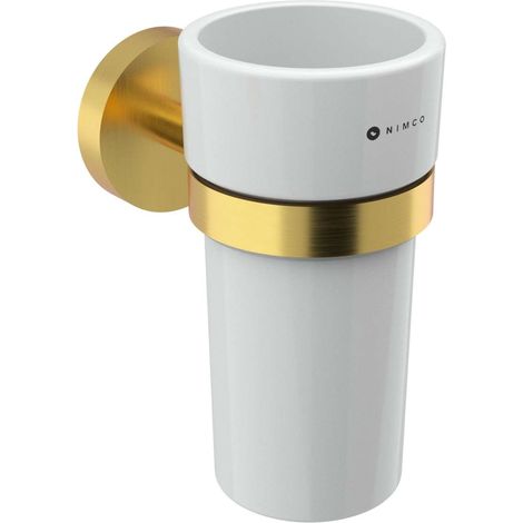 Nimco Unix - Porte-brosses à dents et dentifrice, doré brossé UNZ 13058KN-Z (1/2)
