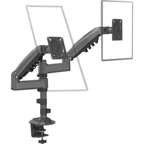 Support de moniteur double H180 à ressort pour bureau, compatible avec les écrans de 17 à 30 pouces. (1/5)