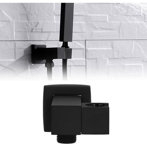 Support de pommeau de douche en cuivre, pivotant et réglable, noir mat (1/5)