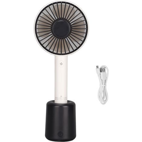 Ventilateur portable rechargeable USB, 3 vitesses, oscillation automatique, mini ventilateur de voyage, noir-AquaForge (1/5)