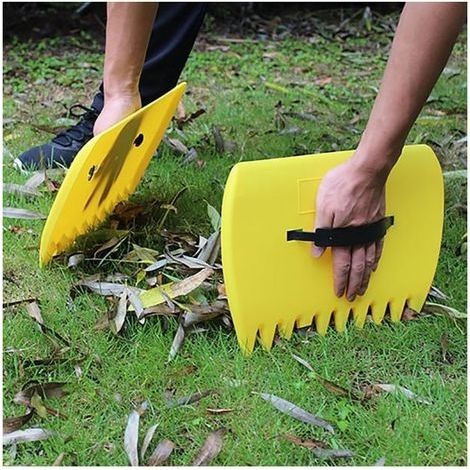 Pelles à Feuilles 34x25cm, 2Pcs Cueilleurs de Feuilles en Plastique PP Râteau Manuel de Feuilles, Griffe à Feuilles, Râteau à Feuilles pour Ramasser Les Feuilles Convient pour Jardin (1/4)