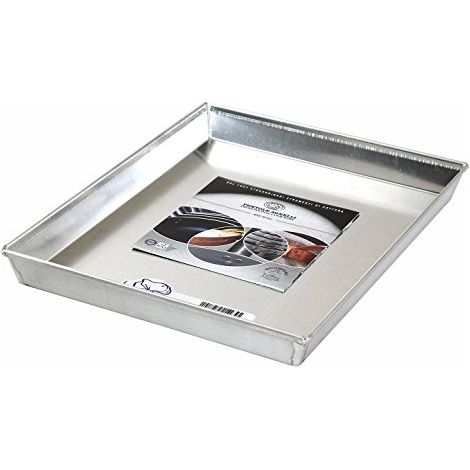 Pentole Agnelli Pasticceria e Pizza Teglia Rettangolare in Lega d'Alluminio 3003 con Orlo, Grigio, 65x45x3 cm (1/2)