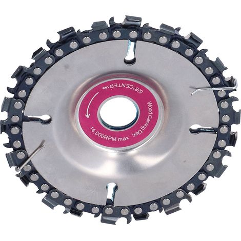 4 Zoll (10 cm) große, 22-zahnige Holzbearbeitungsscheibe, langlebige Holzschleifscheibe für Winkelschleifer, rosarot (1/5)