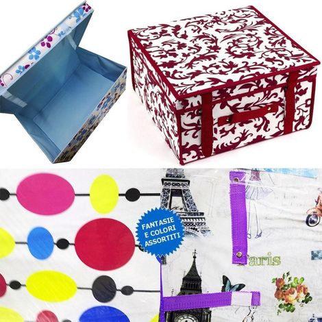 TRADE SHOP - Box Scatola Organizer Per La Biancheria Intima Cambio Stagione Misure A Scelta -    -50X40X30 cm   - (1/2)