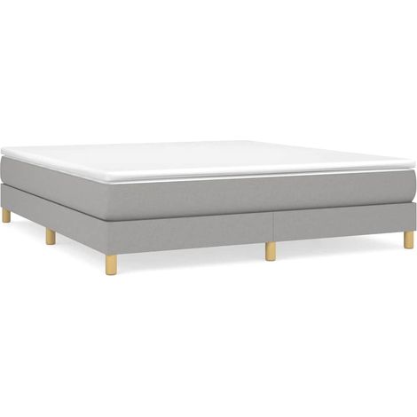 Maison Exclusive - Boxspringbettgestell Hellgrau 160x200 cm Stoff (1/5)
