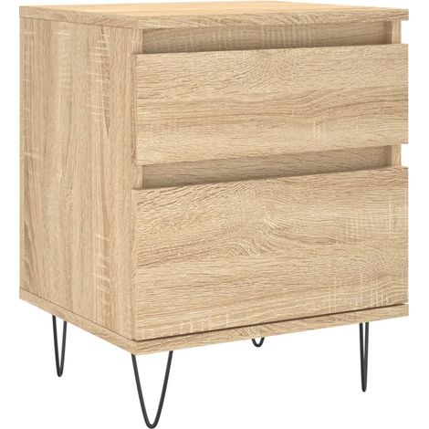 Comodino con cassetto e vano con anta 40 x 35 x 50 cm in multistrato color rovere DEC033838