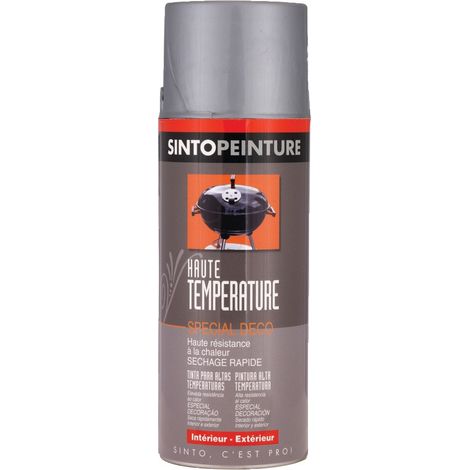 Sinto – Peinture haute température aérosol aluminium 400ml – Antirouille pour chaudières et pièces chauffantes – 925715 (1/2)