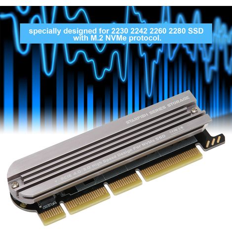 Adaptateur M.2 NVMe vers PCIe 4.0, alliage d'aluminium, plug-and-play, carte adaptatrice M.2 PCIe pour slot X16 de bureau (1/5)