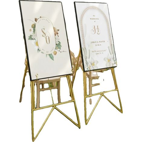 Plakatständer, 113 cm Höhe, verstellbare Kettenlänge 60 cm, Tragfähigkeit 10 kg, faltbares Design, Stahlkonstruktion (1/5)