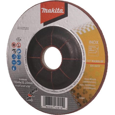 MAKITA disque de meulage acier inoxydable 115x6x22,23 mm A-80640 (1/4)