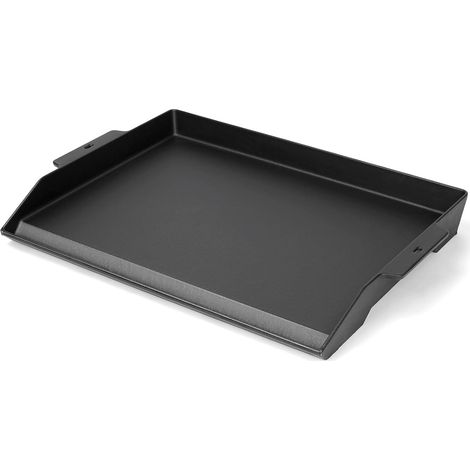 58,6 x 40,5cm Plancha en fonte universelle antiadhésive, plaque de cuisson idéale pour barbecues à gaz, charbon et électrique, pour cuisinières, cuisine extérieure, avec bords extra hauts (1/5)