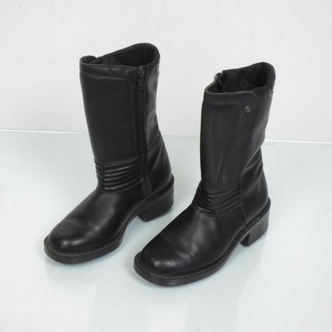 Paire de botte moto en cuir noir pour femme Soubirac Taille 36 (1/5)