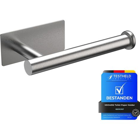 2pcs Self Adhesive Bathroom Toilet Roll Holder, Hanger Holder, Stainless Steel, Round, Brushed