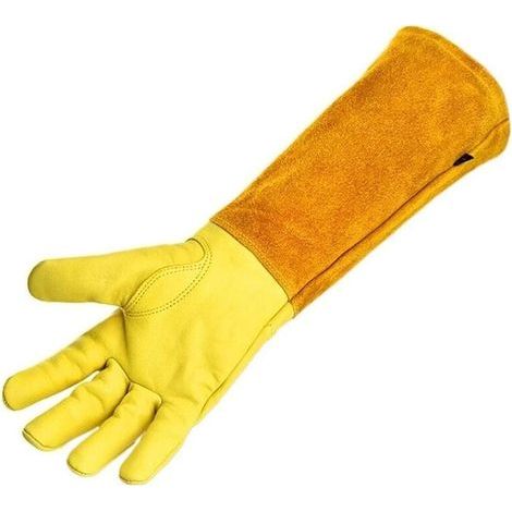 Gants de jardinage résistants aux coupures et aux épines Protection Cuir Gants de Jardinage pour les épines et Ronces et Gants de Travail,jardiner,travaux ménagers(M code) (1/4)