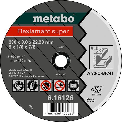 Metabo Flexiamant super 125x2,5x22,23 Alu, Trennscheibe, gerade Ausführung (1/3)