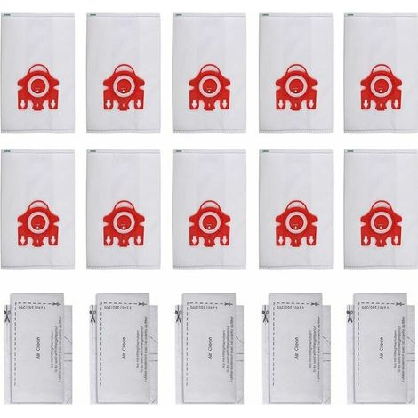 Sacs filtrants d'aspirat 3D Efficiency FJM pour HyClean Miele - il y a 10 sacs, 5 filtres mot et 5 filtres d'échappement - rouge (1/5)