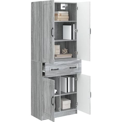 Ensemble de Meubles 2 Pièces en Bois d'Ingénierie, Style Sonoma Gris (1/5)