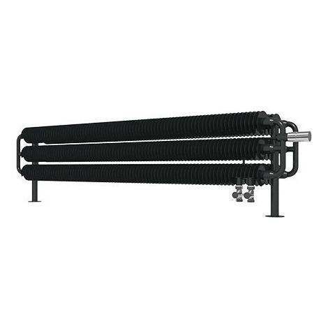 Radiatore acqua calda nero alto 290mm e largo 1940mm - 2027 Watt - RIB290/1940HSDVPN