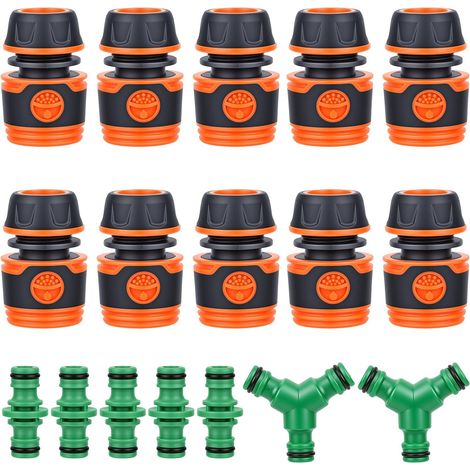 Raccord Tuyau Arrosage 13mm, 17 Pièces Connecteur Tuyau Arrosage  1/2 Pouce Raccord Tuyau D'arrosage, pour Pelouse, Agriculture, Lavage De Voiture, Système D'irrigation de Jardin Familial (1/5)