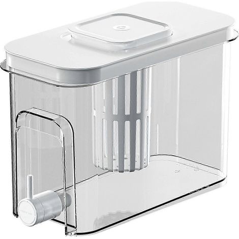 Distributeur de boissons froides 4 L avec robinet, bouilloire électrique pour réfrigérateur domestique avec filtre, distributeur d'eau claire, blanc, sans étagères (1/5)