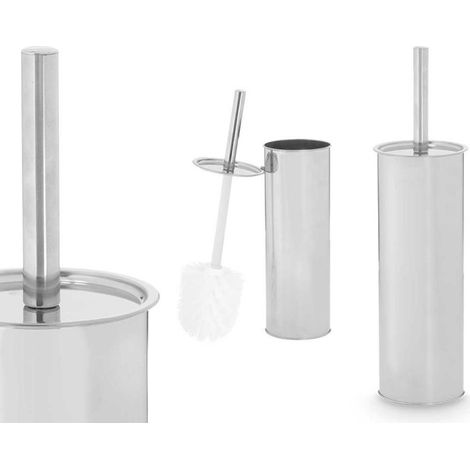 BERILO portaescobillas acero 26,8x9,8x9,8 cm , Portaescobillas de acero 26,8 × 9,8 × 9,8 cm, un accesorio práctico y resistente para mantener la escobilla del inodoro organizada e (1/3)