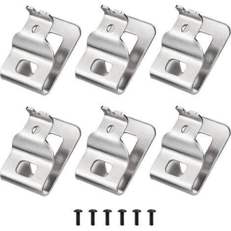 PA Clips de ceinture pour perceuses DeWalt, paquet de 6, acier inoxydable 304, avec vis, modèle N268241 N086039, compatibles avec les outils électriques 20V DCD980, DCD985, DCD980L2 et DCD985L2. (1/4)