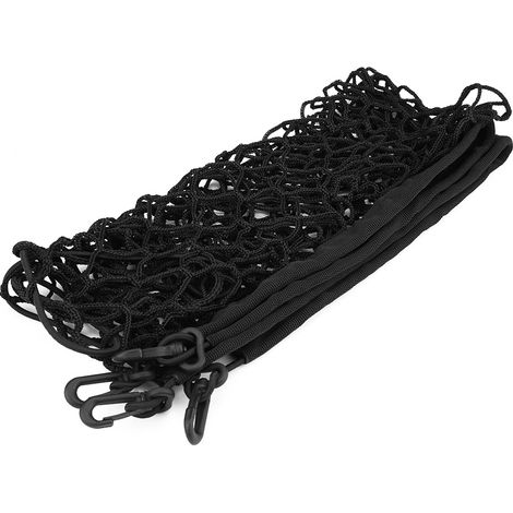 Filet de coffre auto élastique 100x100cm, organiseur de bagages universel, filet de maintien cargo en maille, rangement pratique pour malle arrière (1/5)