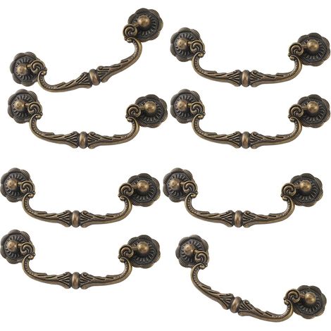 Poignées traditionnelles chinoises en bronze de 86 mm avec trou (1/5)