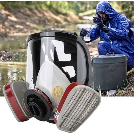 Masque de protection respiratoire en silicone avec double filtration pour peinture et antivirus (1/5)