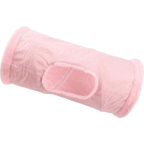 Tunnel pliable pour chat avec 1 balle de jeu pour petits animaux (lapins, chatons, lapereaux).-Pink (1/5)