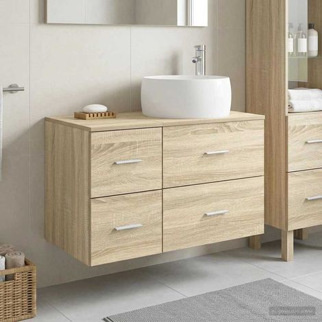 vidaXL Bathroom Furniture Set 2 pcs Sonoma Oak Engineered Wood (1/5)