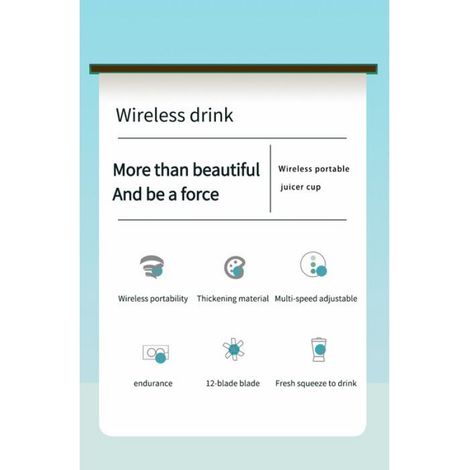 Extracteur De Jus - 12 Lames En Acier Inoxydable - Portable Sans Fil Avec Fonction Autonettoyage Et Batterie Rechargeable Usb-C - 1 Pièce (1/5)
