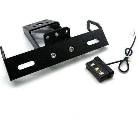 Adapted for Kawasaki ZX-6R, ZX-10R and Ninja 636 motorcycles, this is a modified short rear license plate frame with lights.