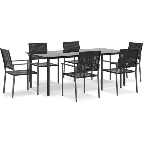 Maison Exclusive - Set da Pranzo da Giardino 7 pz in Polyrattan e Acciaio (1/5)