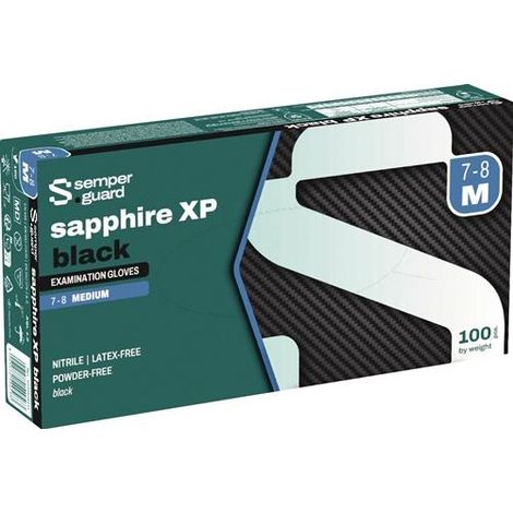 SEMPERMED Einw.-Handsch.Semperguard® Sapphire XP black Gr.S schwarz Nitril 100 St./Box