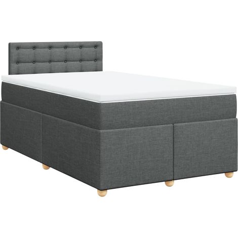 Maison Exclusive - Giroletto a Molle con Materasso Grigio Scuro 120x200 cm Tessuto