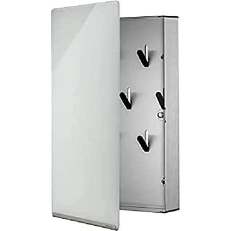 Blomus Scatola Portachiavi in Vetro, Lavagna Magnetica, Metallo, Bianco, H 30 cm, B 20 cm, L 5 cm (1/3)