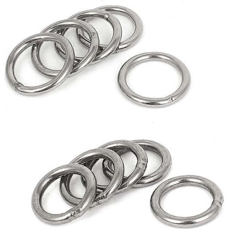10 geschweißte O-Ringe aus Edelstahl für Bänder, 5 Stück mit den Maßen 40 mm x 5 mm und 5 Stück mit den Maßen 20 mm x 3 mm (1/5)