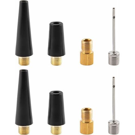 8pcs Aiguille Gonflage Ballon Adaptateur De Pompe à Pneu Kit d'Adaptateur De Pompe à Buse d'air pour Gonflables, Ballons De Sport Et Vélos, Ephé (1/4)
