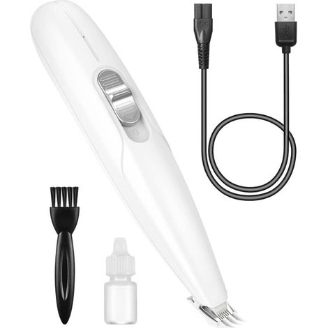 Tondeuse Chien- Tondeuse Chat, Électriques, Silencieuse Tondeuses, USB Rechargeable, blanc (1/5)