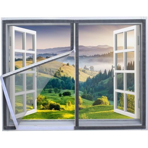 Breite 161 Höhe 150 cm, ohne Bohren, automatisch schließender Magnet, ultradünnes, leistungsstarkes Netz für Wohnzimmer, Fenster, Balkon