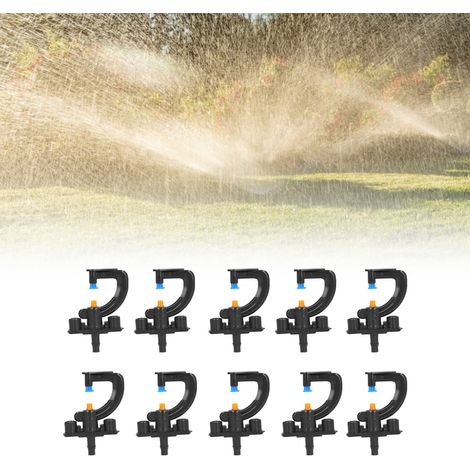 [10 Sets G Rotation Mikro-Bewässerungsdüsen] [Markenlos] [G Typ] [Refraktions-Nebeldüse für Gewächshäuser] Technisches Kunststoffmaterial, Sprühdurchmesser 8 m, Druck 2-3 kg, 10 Düsen + 10 Halter. (1/5)