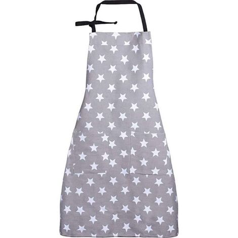 Tablier de cuisine (gris), tablier de cuisine pour femme, tablier de cuisine réglable en coton et lin pour cuisine familiale, restaurant, barbecue (1/4)